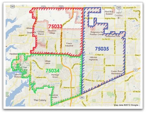 Frisco TX Zip Code Map