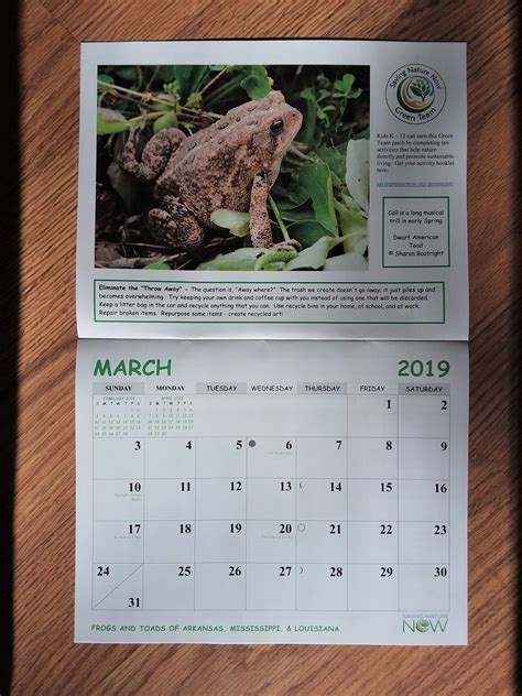 Frog And Toad Calendar