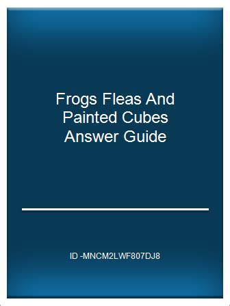 Frogs fleas and painted cubes answer guide. - Die reell-metaphysische bedeutung der platonischen ideen ....