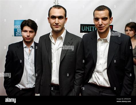 From left, actors Jamie Harding, Omar Bordouni and Khalid …