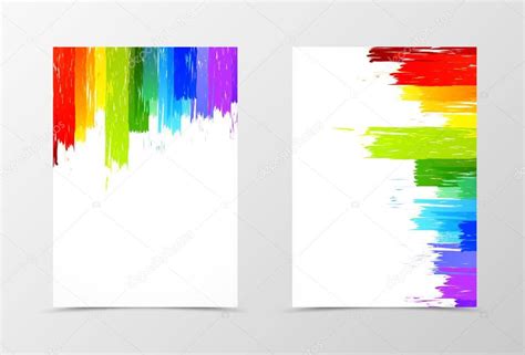 Front And Back Rainbow Flyer Template Design Vector Image