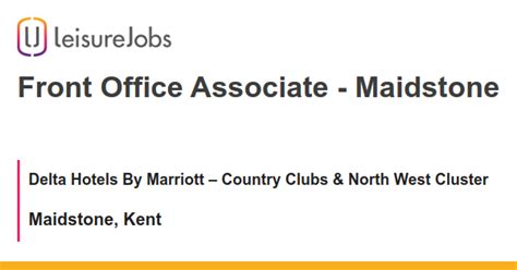 Front Office Associate in Maidstone, United Kingdom