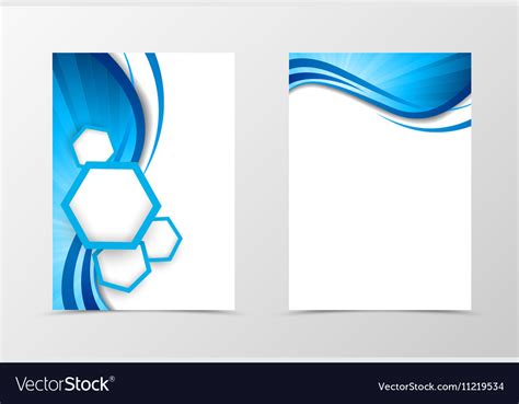 Front and back wave flyer template design Vector Image