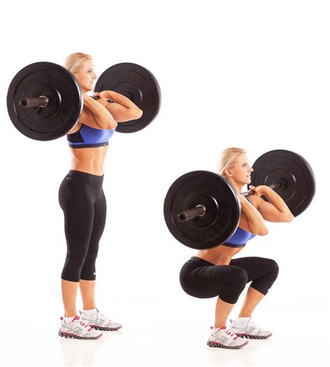 Front squats. Smugs Fitness demonstrates how to perform a Dumbbell Front Squat. 