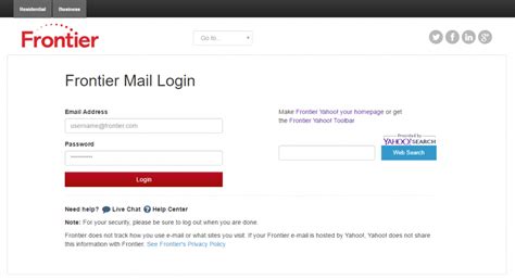 Frontier mail login. Mar 20, 2024 · As of 3/20/24, Frontier's email service and support are handled solely by Yahoo. Frontier has no access to, and cannot assist with password changes, email client support, or any other login or email use concerns. 