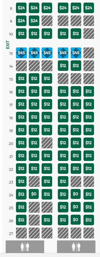 Frontier seat chart. AIRCRAFT OVERVIEW. The Frontier Airlines Airbus A321-200 seat map shows 230 seats configured as: 230 Economy. On the Airbus A321-200, Frontier Airlines offers an economy class that's designed for the modern traveler. 
