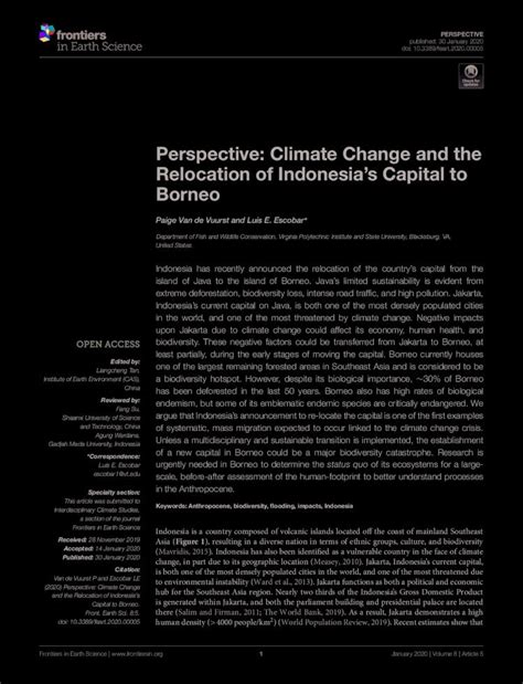 Frontiers Perspective: Climate Change and the Relocation of …