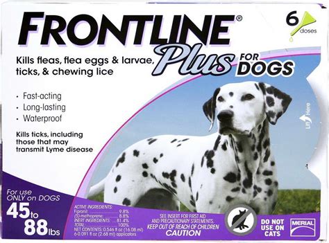 Frontline price. Delivery. Show Out of Stock Items. $79.99. Frontline Plus Flea and Tick Dog Treatment 23-44 lb, 7+1 Doses. (347) Compare Product. Add. $79.99. Frontline Plus Flea and Tick Dog Treatment 45-88 lb, 7+1 Doses. 