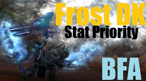 The stat priority for Frost Death Knights in PvP is as follows: Versatility; Mastery; Haste; Critical Strike; Versatility is the best stat by far. Versatility, in PvP, has the highest contribution to output while also heavily increasing survivability through healing and damage mitigation.. 