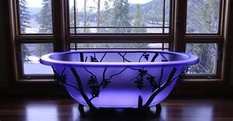 Frosted purple glass bathtub Glass tub, Goth home decor, Glass …