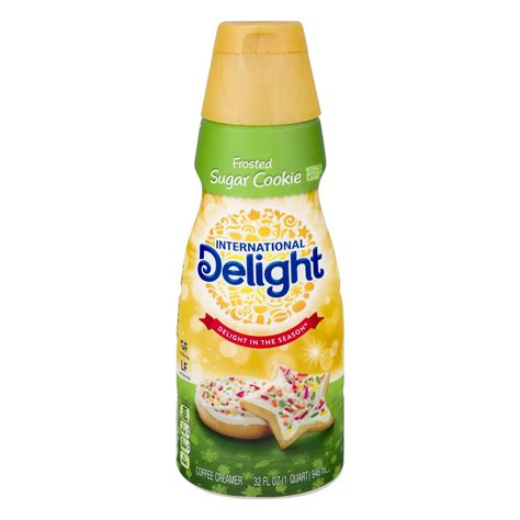 Frosted sugar cookie creamer. Buddy the Elf is the face of a new line of International Delight coffee creamers released last year, available in two decadent flavors: Peppermint Mocha and Frosted Sugar Cookie. Each festive bottle packs in 32 ounces of the sugary good stuff, and they’re both fit for fireside sippin’ and catching up on your favorite Christmas movies. 