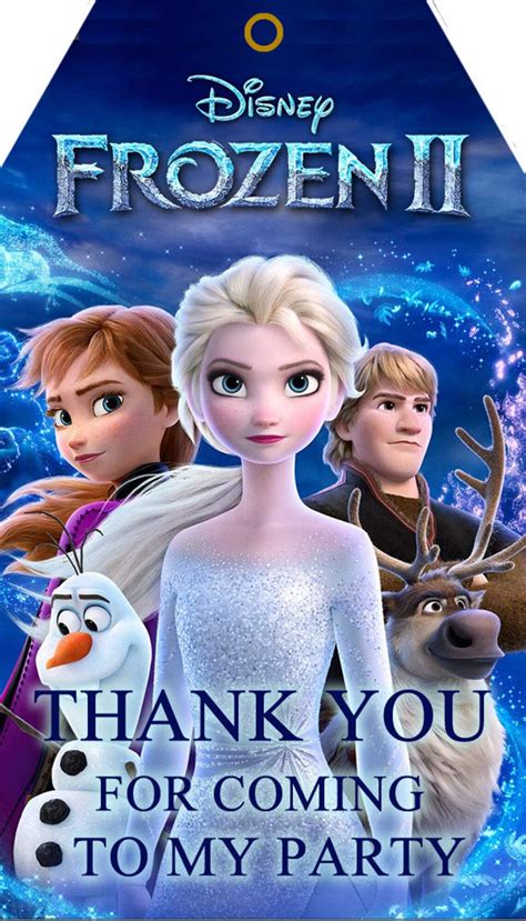 Frozen 2 Thank You Tag - Etsy UK