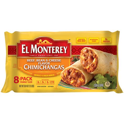 Frozen chimichangas. oven for 30 minutes. Uncover and bake 10 minutes more or until heated through. Serve with salsa, dairy sour cream, and hot cooked rice, if desired. Make-Ahead Tip: To freeze, place chimichangas in freezer containers. Seal, label, and freeze for up to 6 months. To prepare, wrap frozen chimichangas individually in foil. 