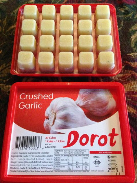 Frozen garlic. Dorot Gardens sells fresh garlic, onions and herbs that are flash frozen into cubes and stored in your freezer. You can easily season and flavor your cooking with Dorot … 