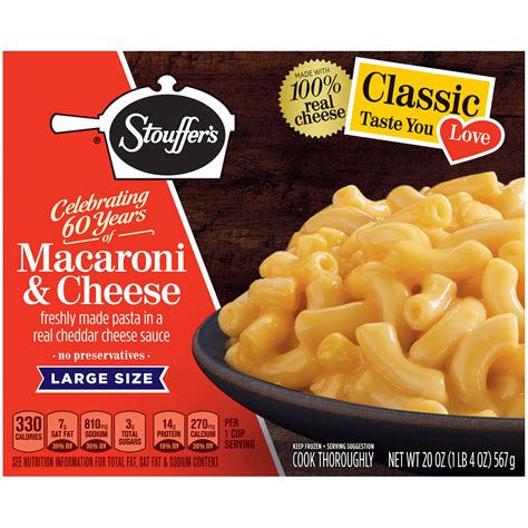 Frozen mac n cheese. Stouffer’s Macaroni and Cheese. Stouffer’s frozen entrées are a staple of the … 