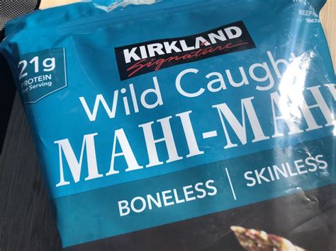 Kirkland Signature Wild Pacific Mahi-Mahi. This frozen fish makes for a great dinner entree and is available for $29.39 for 3 pounds. "The price is less than supermarkets and the quality is always ...