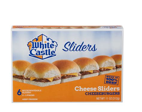 Frozen white castle. In 1921, it all started out so innocently. A five-cent small hamburger. A Castle-shaped restaurant. And nothing like it before, or since. A humble 100% beef patty with onions, and a pickle. So easy to eat, it was dubbed the Slider. The only thing better than polishing off a Sack of Sliders alone, is doing it with friends. Could it get any better than … 