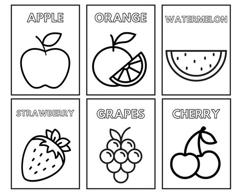 Fruit Coloring Sheets