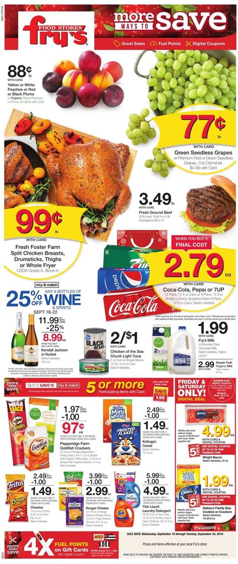 Weekly Ad & Flyer Fry's Food. Active. Fry's Food; Wed 05/01 - Tue 05/07/24; View Offer. View more ... This store is a wonderful addition to the local businesses of Tucson, Mount Lemmon, Catalina, Rillito, Cortaro and Marana. It is open today (Sunday) from 6:00 am until 10:00 pm. Refer to this page for the specifics on Fry's Food North Oracle ...