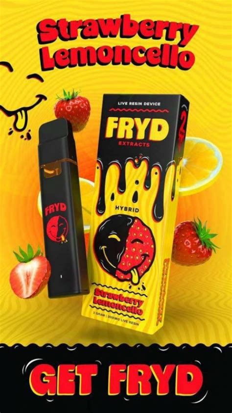 Fryd dispo. The Fryd Disposable Wild Baja Blast Vape Pen is a simple to use device that does not require filling, charging, or maintenance. Simply take it out of the package, inhale the delicious flavor, and enjoy the smooth vapor. Each Fryd Disposable Wild Baja Blast Vape pen contains 1.3ml of e-liquid and 50mg of nicotine, making it ideal for those ... 