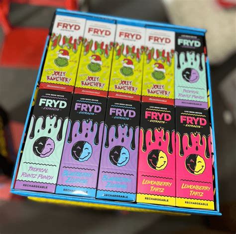 Fryd vapes are made with premium cannabis oil that is lab-tested for potency and purity, ensuring a safe and potent vaping experience. The oil is refined to perfection, providing the smoothest vape experience without any throat burn. ... Fryd vapes are also available in a variety of delicious flavors, so you can enjoy the taste of cannabis .... 
