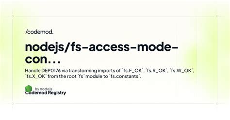 Fs access.  Im CJS-Stil verwenden wir die In summary, fs. access () method i...