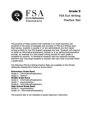Fsa Ela Reading Practice Test