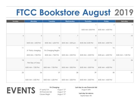Ftcc Calendar