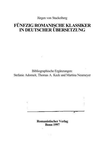 Fünfzig romanische klassiker in deutscher übersetzung. - Manual del arte espa ol by manuel bendala gal n.