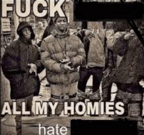 All My Homies Hate meme. The exact origin of the photograph showing six African American males in sagging pants and making gang hand signs is unknown. Make "All …. 