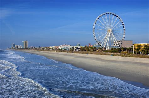SkyWheel. The Skywheel is an 187-foot-tall observation wheel providing awesome beach views. It’s tough to miss the imposing wheel in Pavilion Park, as it is the sixth tallest in the country. The unparalleled panoramas along the beach are the best in …. 