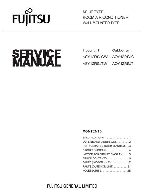 Fujitsu asy 12 manuale di servizio. - Manuale del rilevatore di monossido di carbonio.