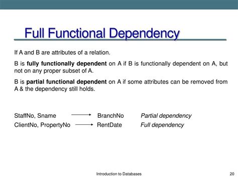 Full Functional Dependency in Database Normalization