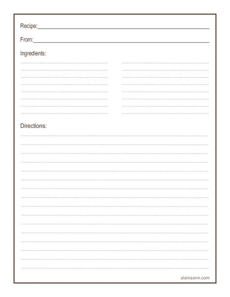 Full Page Recipe Template For Word Check more at https