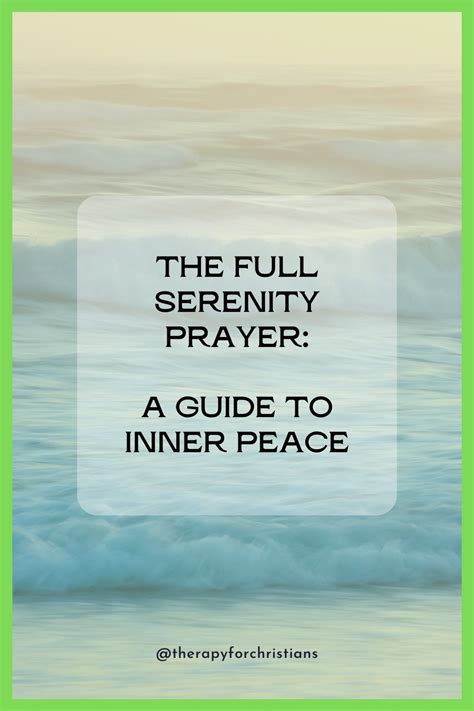 Full Serenity Prayer: A Simple Path to Inner Peace.