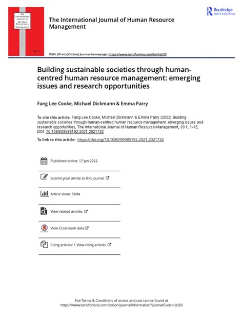 Full article: Building sustainable societies through human-centred ...