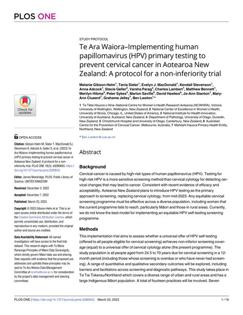 Full article: Implementation of the human papillomavirus …