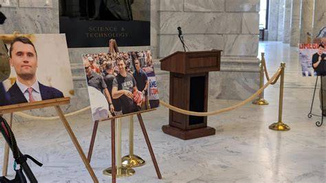 Full charlie kirk memorial service.  10 while speaking with students a...