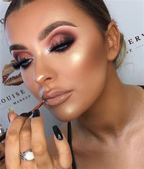 Full glam makeup. MAKE UP FOR EVER Matte Velvet Skin Concealer in shade 4.4 is fave full coverage concealer. Step 4: How to Do Eyeshadow for a Brown Smokey Eye. Anastasia Beverly Hills Soft Glam Palette is a MUST-HAVE eyeshadow palette when creating a soft glam look. 