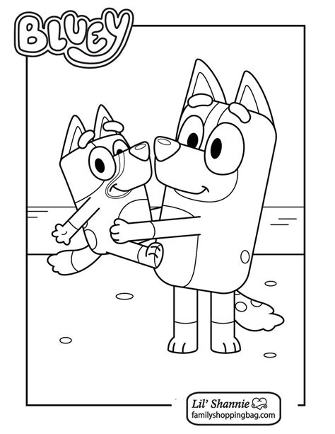 . Full page printable bluey colouring pages