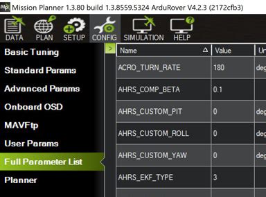 Full parameter list ardupilot. 1.  - ArduPilot/ardupilot_wiki In the CONFIG->Full Parameter List...