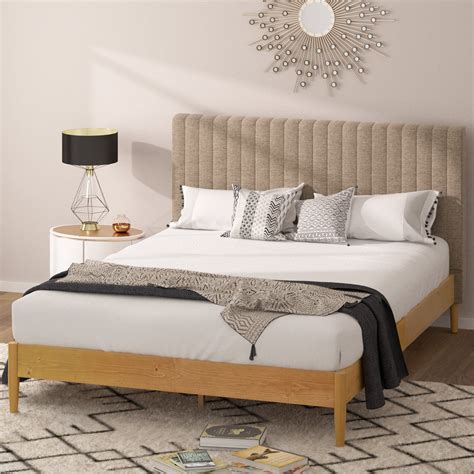 AGARTT Upholstered Platform Bed Frame Full Size with Headboard and Footboard/Wooden Slats Support/No Box Spring Needed/Easy Assembly,Cream Linen. …. Full platform bed with headboard