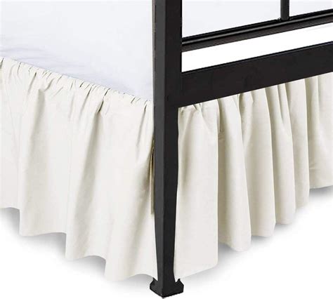 KP Linen Ruffled Bed Skirt with Split Corners Twin Size (14 Inch Drop) Platform Dust Ruffle Gathered Bedskirt with 400 Thread Count Microfiber Wrinkle Free Ruffled Gatherd Bed Skirt ... Color: IvorySize: Full-15 Inch Verified Purchase. Very nice. Read more. Helpful. Report abuse. Linda.. 