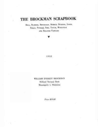 Full text of "The Brockman scrapbook; Bell, Bledsoe, Brockman, …