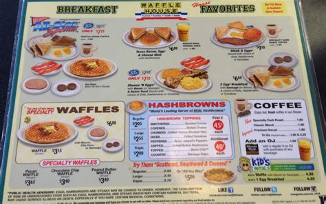Full waffle house menu. Good Food Fast. ® Join Our Regulars Club and Get a Free Order of Hashbrowns! Sign Up Sign up for our regulars club Here. 