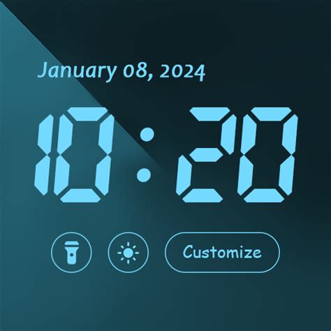Full-Screen Digital Lock Screen Clock. 