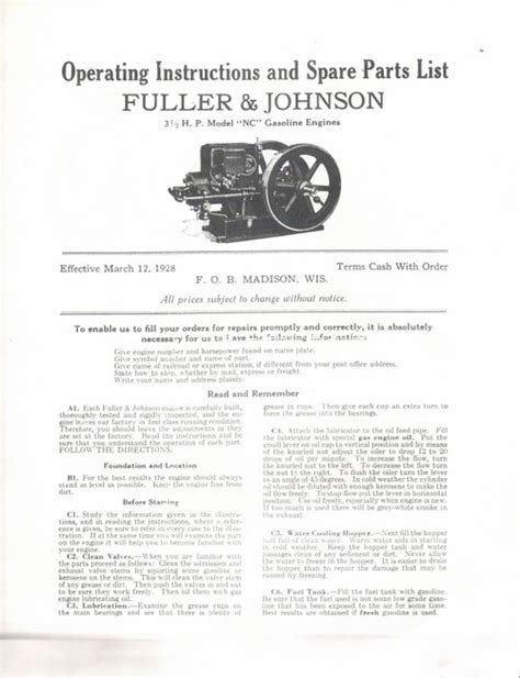 Fuller and johnson n 15 hp engine operators manual. - White rodgers 1f80 261 user manual.