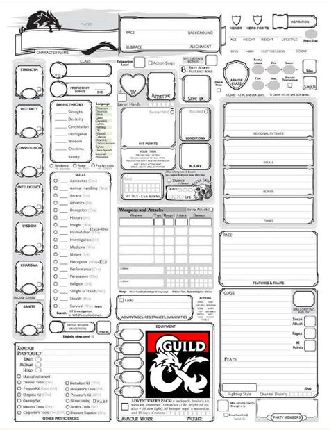 FullyLoaded 5E Character Sheet Dnd character sheet, Dungeons and
