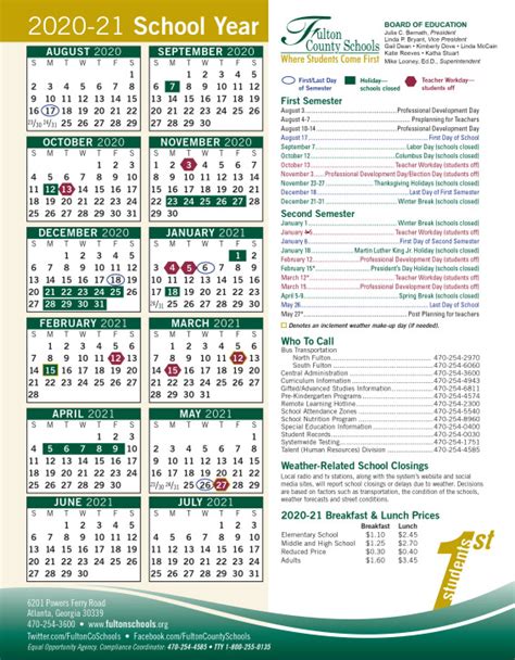 Fulton Science Academy Calendar 2022