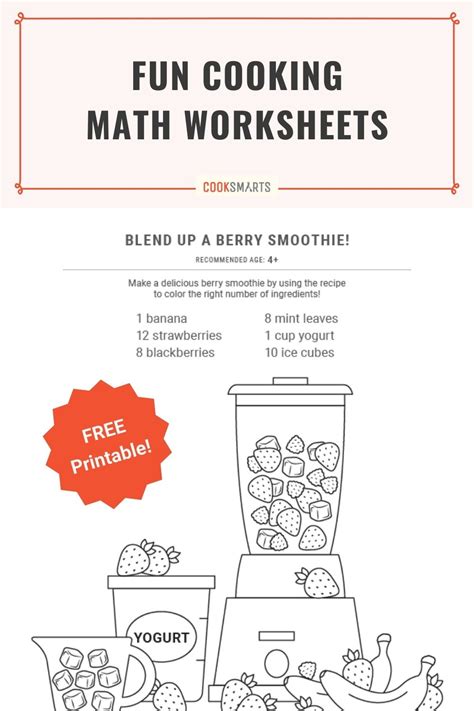 Fun Activities With Math Do Exist Free Printable Cooking Math Worksheets Cook Smarts